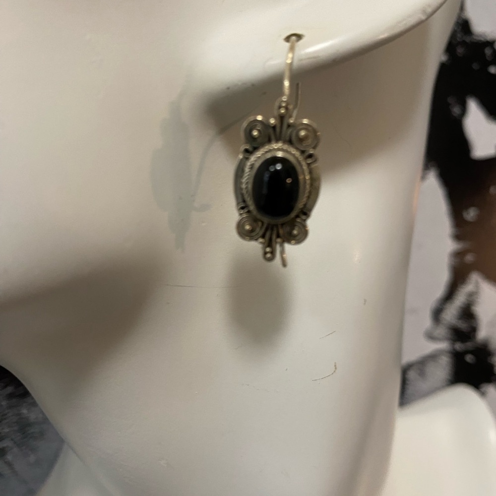 Black Onyx and Sterling Silver-Accent Drop Earrings - Women Jewelry